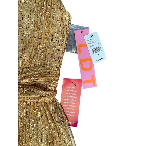 LDT Women's Size 2 Gold Sequin Ivy Goddess Long Gown Dress - Picture 8 of 14